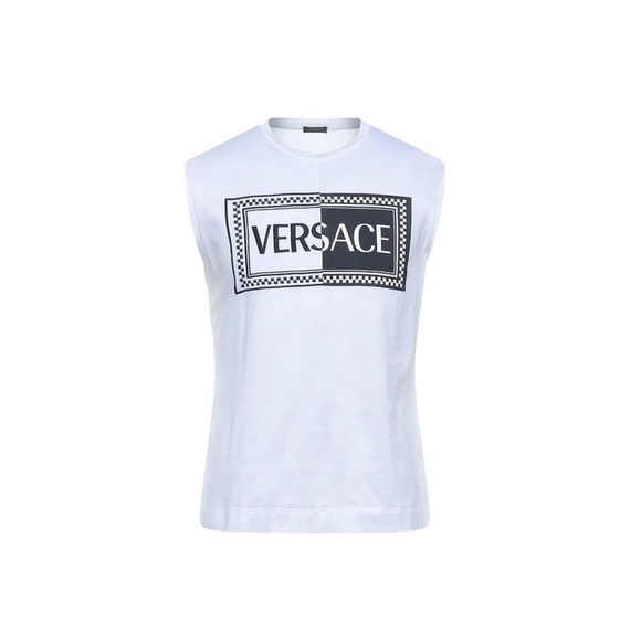 Versace Other - VERSACE Runway NWT Clubbing It Boy Black/White Embroidered Tank Top Sz  Small 46